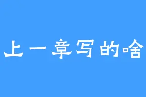 上一章写的啥