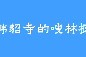 韩貂寺的嗖林枫