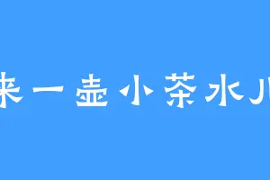 来一壶小茶水儿