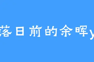 落日前的余晖y