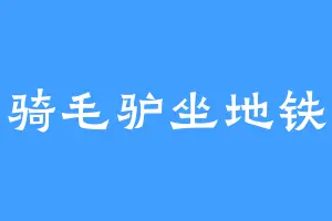 骑毛驴坐地铁