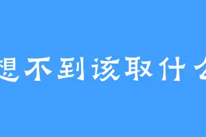 想不到该取什么