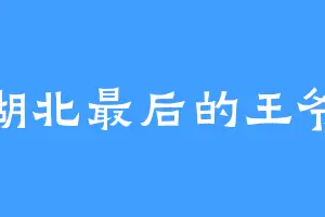 湖北最后的王爷
