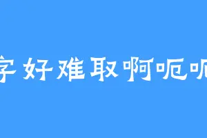 名字好难取啊呃呃呃