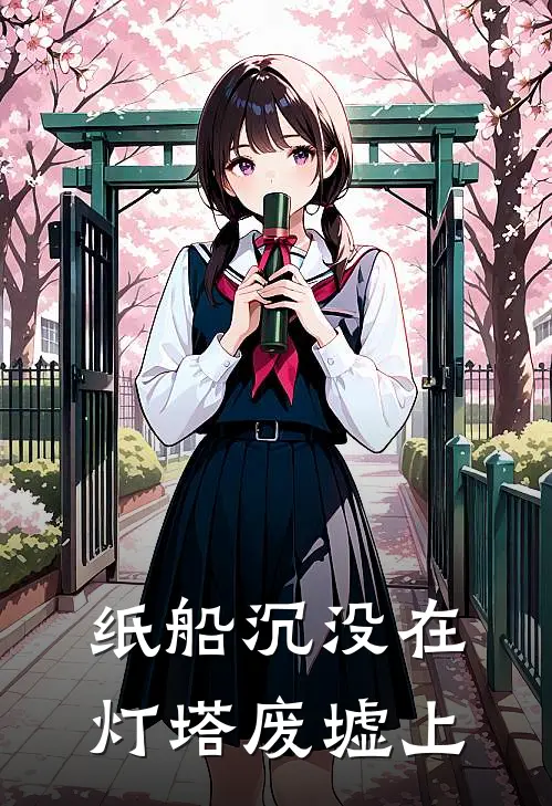 纸船沉没在灯塔废墟上