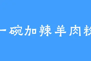 一碗加辣羊肉粉