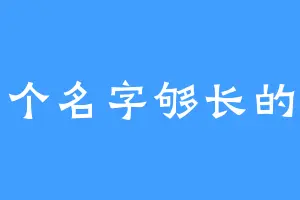 取一个名字够长的名字