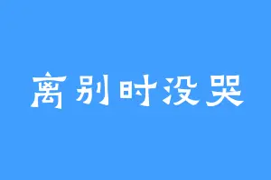离别时没哭