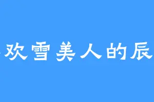 喜欢雪美人的辰嵩