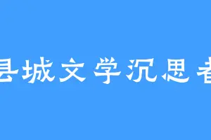 县城文学沉思者