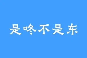 是咚不是东