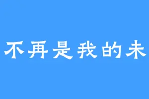 你不再是我的未来