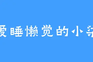 爱睡懒觉的小柒