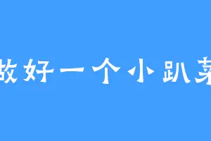 做好一个小趴菜