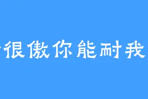 爷很傲你能耐我何
