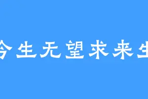 今生无望求来生